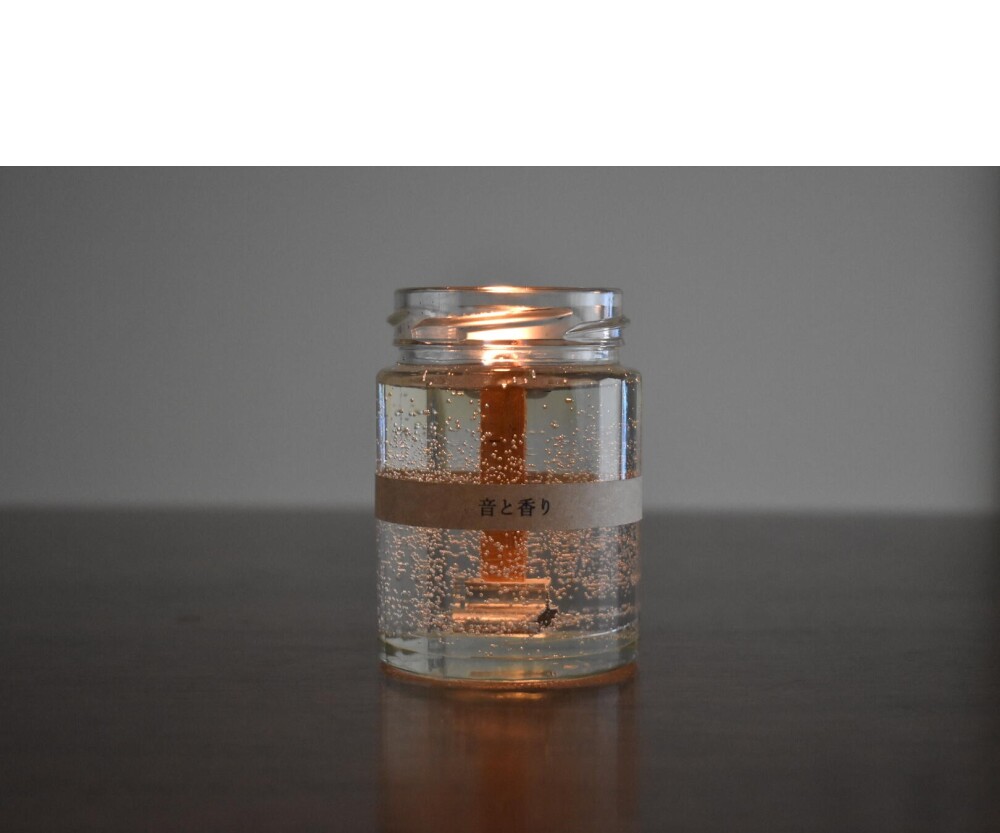 音と香り　焚き火のような音が聞こえるアロマキャンドル 100ml 透明